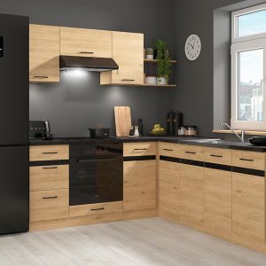 Komplet kuchenny narożny Junona Line 200×220 lewy dąb bernstein z blatem 499016 Komplet kuchenny narożny Junona Line 200×220 lewy dąb bernstein z blatem 499016