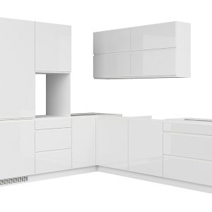 Komplet kuchenny narożny Sole 225×260 cm biały połysk 37965 Komplet kuchenny narożny Sole 225×260 cm biały połysk 37965