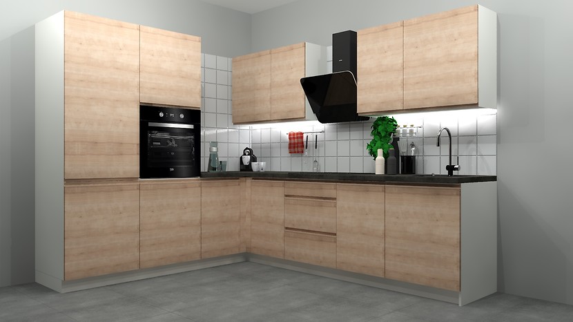 Komplet kuchenny narożny Sole 230x275 cm dąb arlington 399176