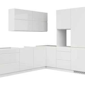 Komplet kuchenny narożny Sole 260×225 cm biały połysk 37958 Komplet kuchenny narożny Sole 260×225 cm biały połysk 37958