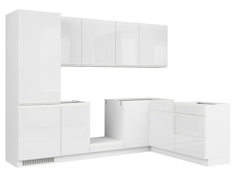 Komplet kuchenny narożny Sole 270x180 cm biały połysk 37542