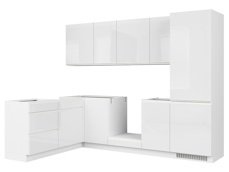 Komplet kuchenny narożny Sole 270x180 cm biały połysk 37539
