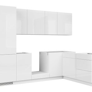 Komplet kuchenny narożny Top Line 270×180 cm biały połysk 37547 Komplet kuchenny narożny Top Line 270×180 cm biały połysk 37547