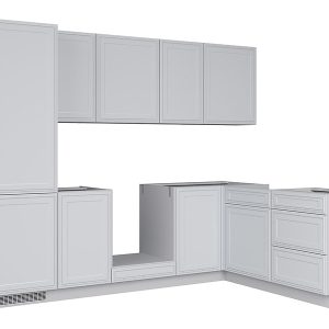 Komplet kuchenny narożny Verdi 270×180 cm jasny szary mat 48423 Komplet kuchenny narożny Verdi 270×180 cm jasny szary mat 48423