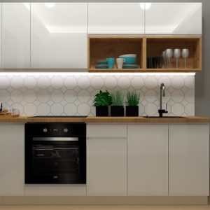 Komplet kuchenny Sole 240 cm bez blatu biały połysk 390733 Komplet kuchenny Sole 240 cm bez blatu biały połysk 390733
