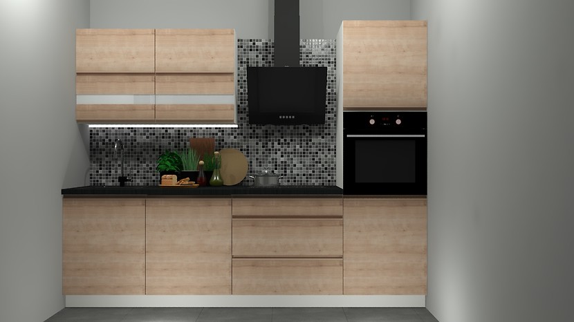 Komplet kuchenny Sole 260 cm bez blatu dąb arlington 432890