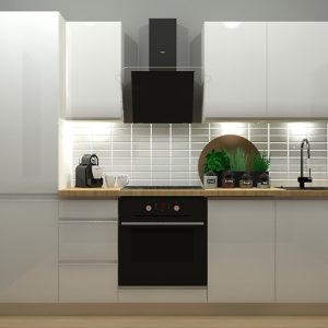 Komplet kuchenny Sole 265 cm bez blatu biały połysk 264894 Komplet kuchenny Sole 265 cm bez blatu biały połysk 264894