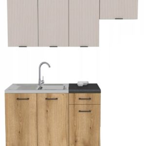 Komplet kuchenny zestaw mebli do kuchni kuchnia modern kaszmir dąb złoty 708018 Komplet kuchenny zestaw mebli do kuchni kuchnia modern kaszmir dąb złoty 708018
