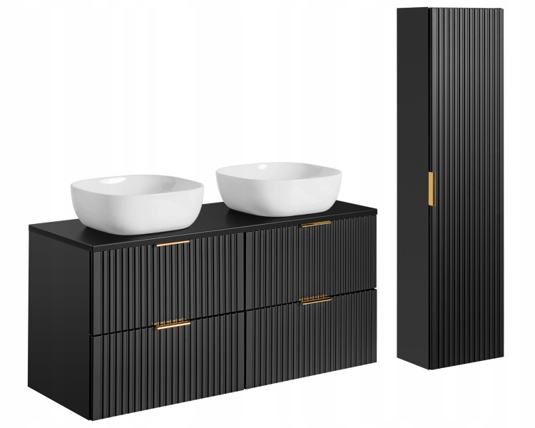 KOMPLET Mebli Łazienkowych ADEL BLACK ZESTAW 6 elementów 259584