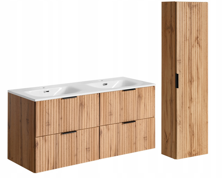 KOMPLET Mebli Łazienkowych ADEL OAK 4 elementy DĄB WOTAN 259574