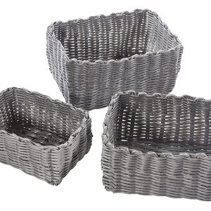 Komplet plastikowych koszyków 3 szt. szare 22990 Komplet plastikowych koszyków 3 szt. szare 22990