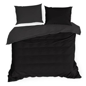 KOMPLET POŚCIEL SATYNA BAWEŁNA 220X200 CZARNA 763234 KOMPLET POŚCIEL SATYNA BAWEŁNA 220X200 CZARNA 763234