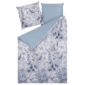 Komplet pościeli 155 x 220 cm biało-niebieski 306131 Komplet pościeli 155 x 220 cm biało-niebieski 306131