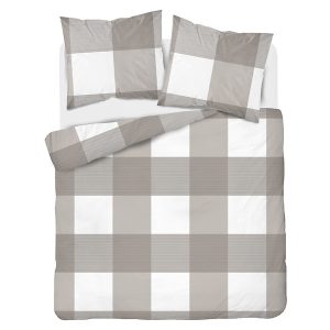 Komplet pościeli bawełnianej Szach Beige 200×220 cm + 2 x 70×80 cm 219992