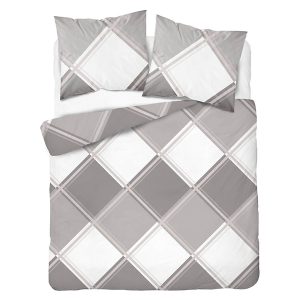 Komplet pościeli Geometric Beige bawełna satynowa 200×220 cm + 2 x 70×80 cm 136143 Komplet pościeli Geometric Beige bawełna satynowa 200×220 cm + 2 x 70×80 cm 136143