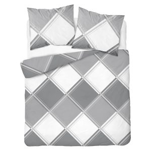 Komplet pościeli Geometric Gray bawełna satynowa 140×200 cm + 70×80 cm 136147 Komplet pościeli Geometric Gray bawełna satynowa 140×200 cm + 70×80 cm 136147