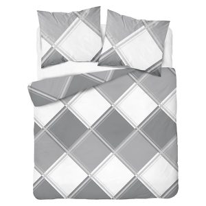 Komplet pościeli Geometric Gray bawełna satynowa 200×220 cm + 2 x 70×80 cm 136141 Komplet pościeli Geometric Gray bawełna satynowa 200×220 cm + 2 x 70×80 cm 136141