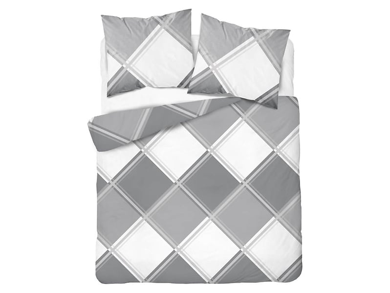 Komplet pościeli Geometric Gray bawełna satynowa 200x220 cm + 2 x 70x80 cm 136141