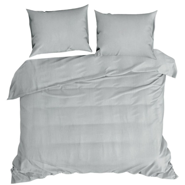 Komplet pościeli muślinowej MUSLIN srebrny 160x200 2x70x80 bawełna 100% 1032086