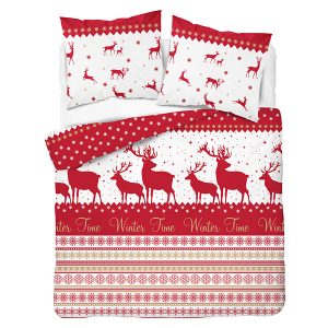Komplet pościeli świątecznej bawełnianej Jolly Winter 220×200 cm + 2 x 70×80 cm 343071 Komplet pościeli świątecznej bawełnianej Jolly Winter 220×200 cm + 2 x 70×80 cm 343071