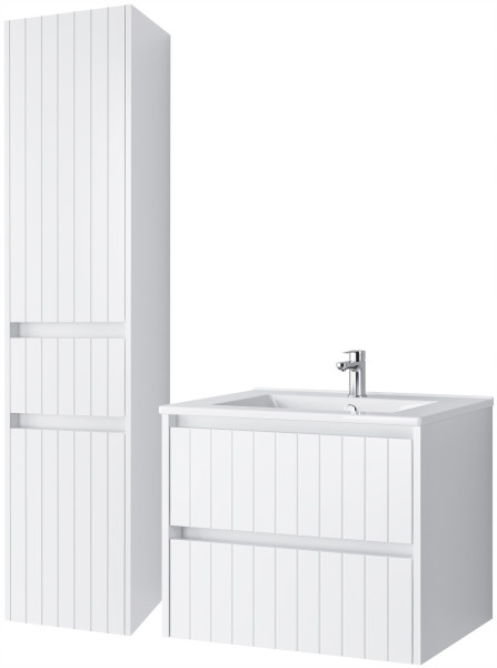 KOMPLET Zestaw Mebli Łazienkowych 3 Elementy MDF BIAŁY LINE 290578