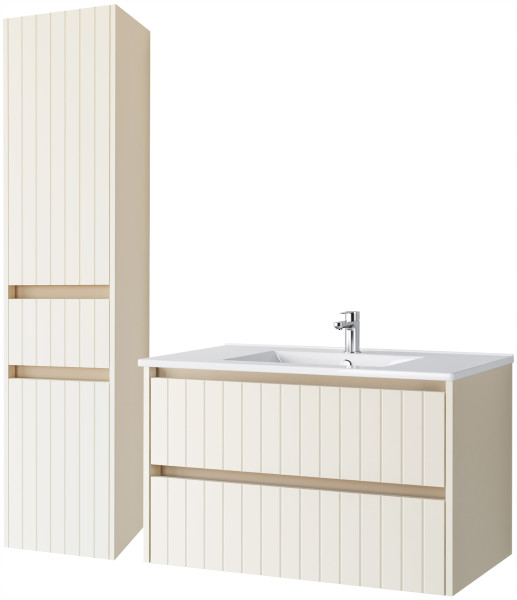 KOMPLET Zestaw Mebli Łazienkowych 3 Elementy MDF MIGDAŁ LINE 290582