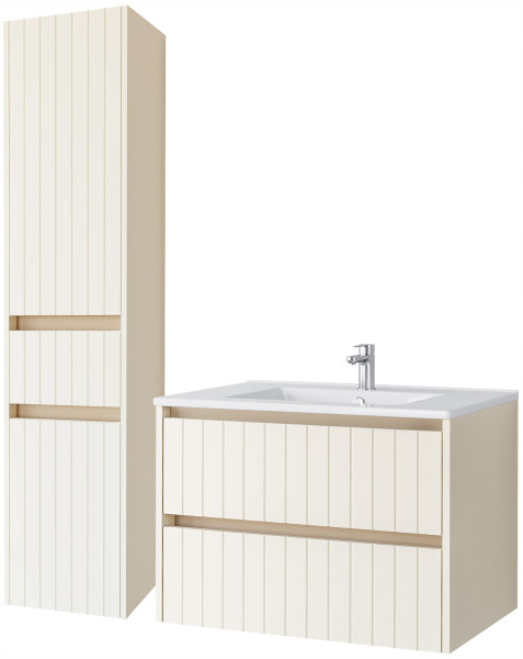 KOMPLET Zestaw Mebli Łazienkowych 3 Elementy MDF MIGDAŁ LINE 290564