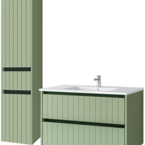 KOMPLET Zestaw Mebli Łazienkowych 3 Elementy MDF ZIELEŃ LINE 290580 KOMPLET Zestaw Mebli Łazienkowych 3 Elementy MDF ZIELEŃ LINE 290580