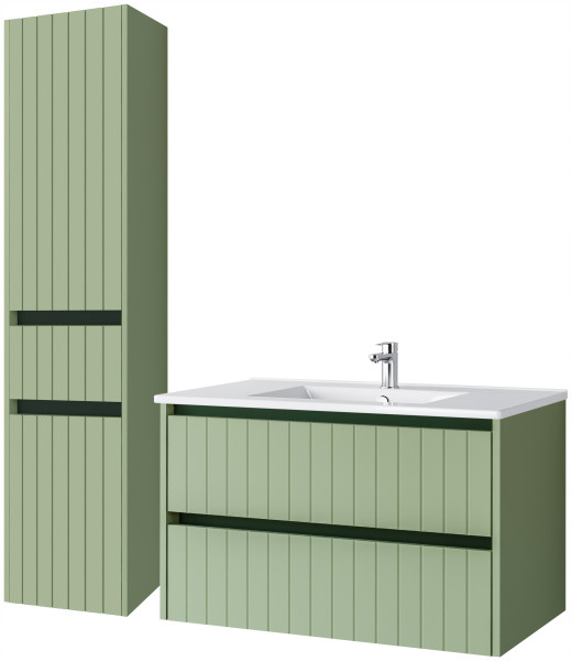 KOMPLET Zestaw Mebli Łazienkowych 3 Elementy MDF ZIELEŃ LINE 290580