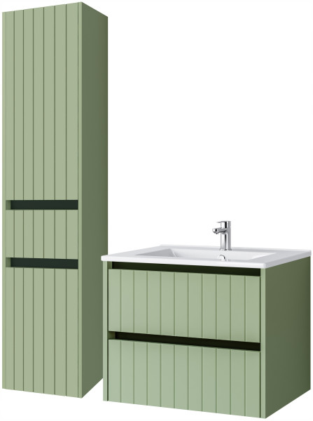 KOMPLET Zestaw Mebli Łazienkowych 3 Elementy MDF ZIELEŃ LINE 290583