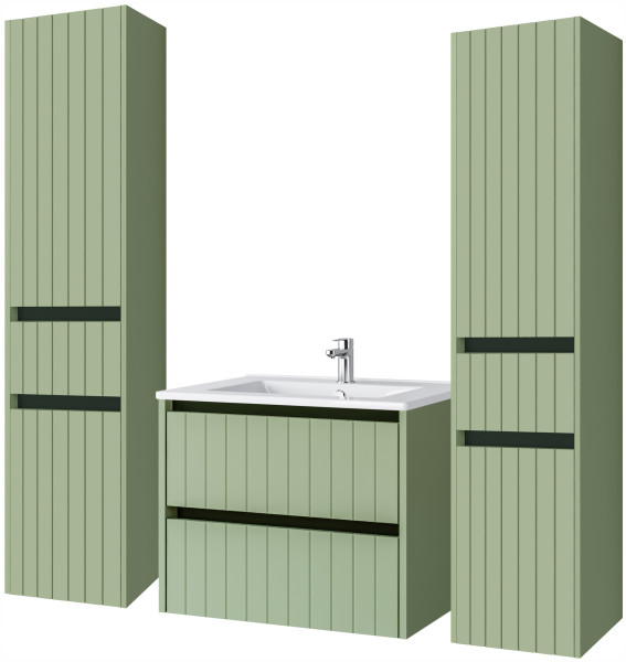 KOMPLET Zestaw Mebli Łazienkowych 4 Elementy MDF ZIELEŃ LINE 290586