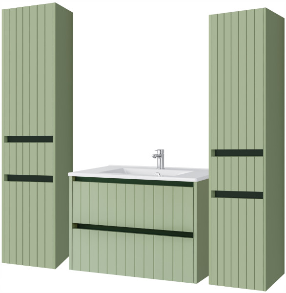 KOMPLET Zestaw Mebli Łazienkowych 4 Elementy MDF ZIELEŃ LINE 290568