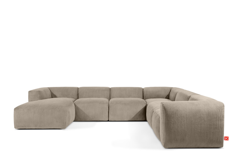 KONSIMO BUFFO Duży miękki narożnik beżowy, kształt U, szer. 356 cm 850025