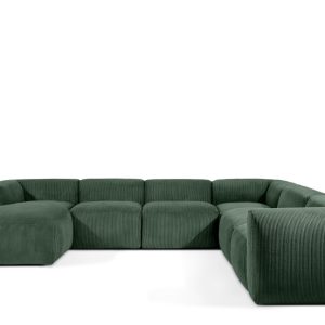KONSIMO BUFFO Duży miękki narożnik ciemnozielony, boho, szer. 356 cm 850017 KONSIMO BUFFO Duży miękki narożnik ciemnozielony, boho, szer. 356 cm 850017
