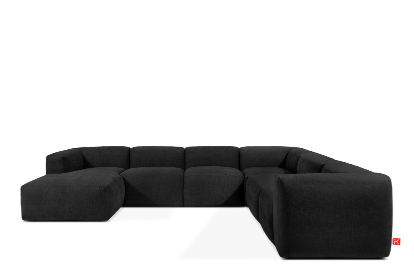 KONSIMO BUFFO Duży miękki narożnik grafitowy, boho szer. 356 cm 849896