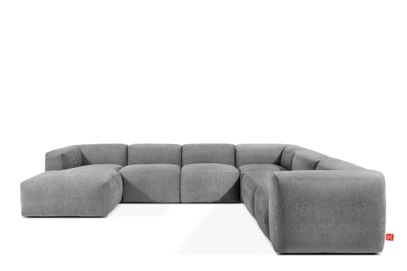KONSIMO BUFFO Duży miękki narożnik jasnopopielaty, szer. 356 cm 849995