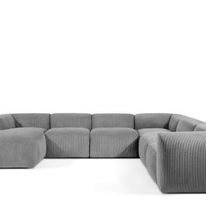 KONSIMO BUFFO Duży miękki narożnik jasnoszary sztruks, szer. 356 cm 850012 KONSIMO BUFFO Duży miękki narożnik jasnoszary sztruks, szer. 356 cm 850012