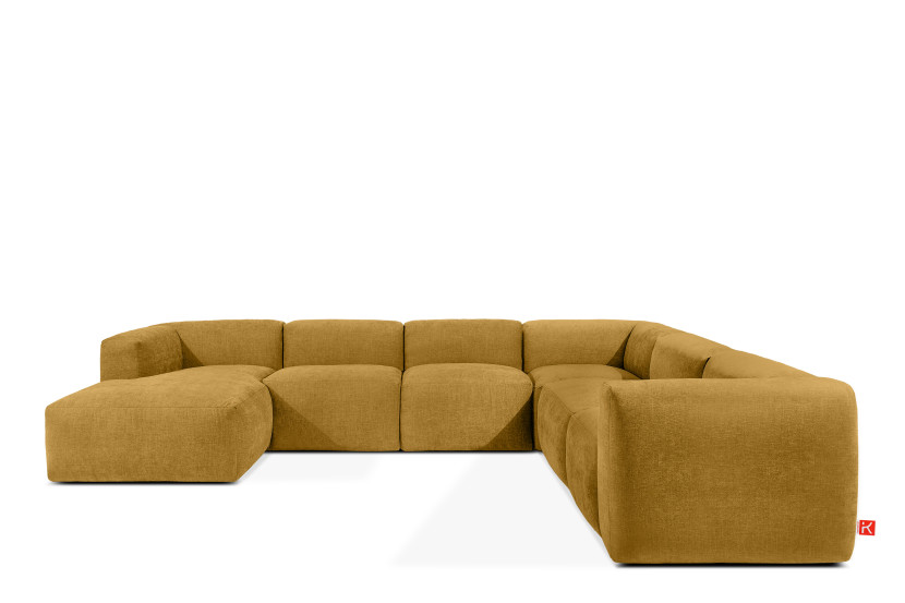 KONSIMO BUFFO Duży miękki narożnik miodowy, boho, szer. 356 cm 850022