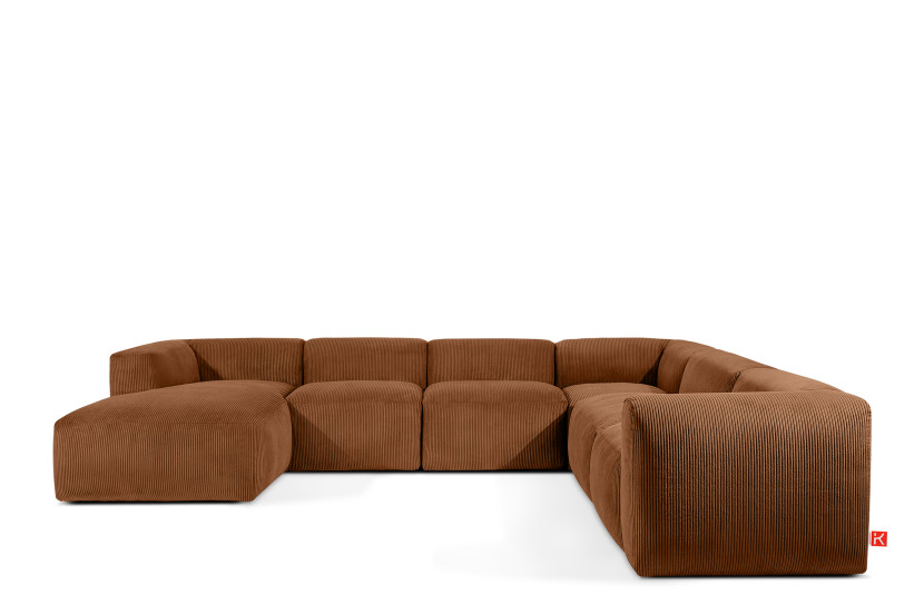 KONSIMO BUFFO Duży miękki narożnik rudy sztruks, boho szer. 356 cm 850056