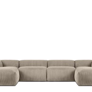 KONSIMO BUFFO Duży Narożnik modułowy, beżowy sztruks, kształt U 366718 KONSIMO BUFFO Duży Narożnik modułowy, beżowy sztruks, kształt U 366718