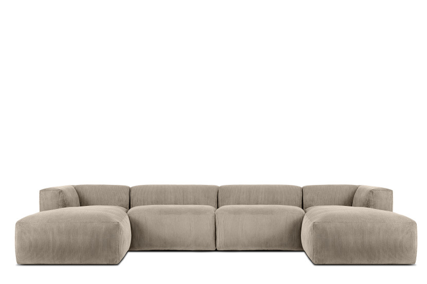 KONSIMO BUFFO Duży Narożnik modułowy, beżowy sztruks, kształt U 366718