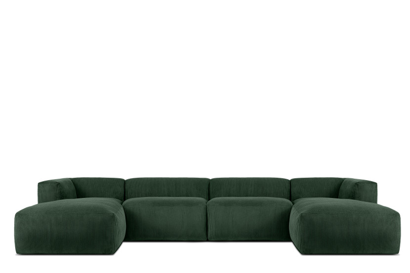 KONSIMO BUFFO Duży Narożnik modułowy, ciemnozielony, kształt U, Boho 366721