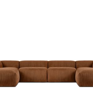 KONSIMO BUFFO Duży Narożnik modułowy, rudy sztruks, kształt U 366734 KONSIMO BUFFO Duży Narożnik modułowy, rudy sztruks, kształt U 366734
