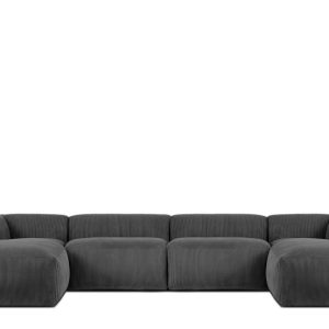 KONSIMO BUFFO Duży Narożnik modułowy, szary sztruks, kształt U 366761 KONSIMO BUFFO Duży Narożnik modułowy, szary sztruks, kształt U 366761