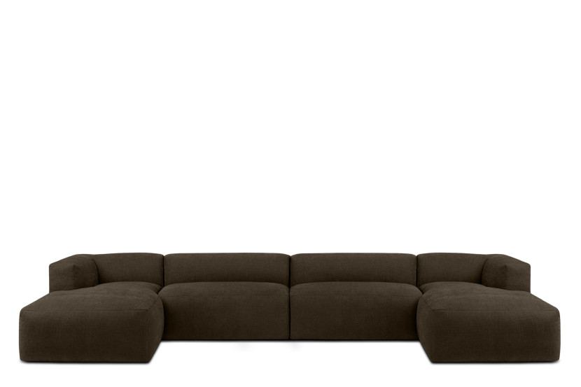 KONSIMO BUFFO Duży Narożnik modułowy, tkanina brązowa, kształt U 366733