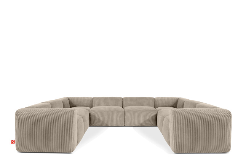 KONSIMO BUFFO Elegancki Narożnik modułowy, beżowy sztruks 352x281 cm 850042