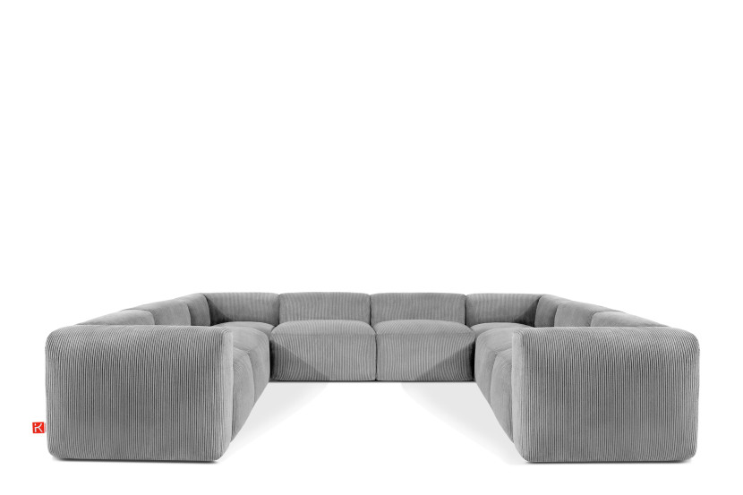 KONSIMO BUFFO Elegancki Narożnik modułowy, jasny szary 352x281 cm 850023