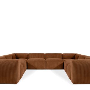 KONSIMO BUFFO Elegancki Narożnik modułowy, rudy sztruks 352×281 cm 850044 KONSIMO BUFFO Elegancki Narożnik modułowy, rudy sztruks 352×281 cm 850044