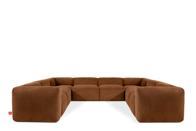 KONSIMO BUFFO Elegancki Narożnik modułowy, rudy sztruks 352x281 cm 850044