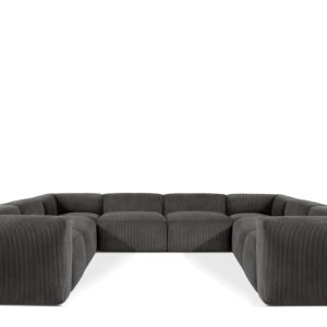 KONSIMO BUFFO Elegancki Narożnik modułowy, szary sztruks 352×281 cm 849997 KONSIMO BUFFO Elegancki Narożnik modułowy, szary sztruks 352×281 cm 849997